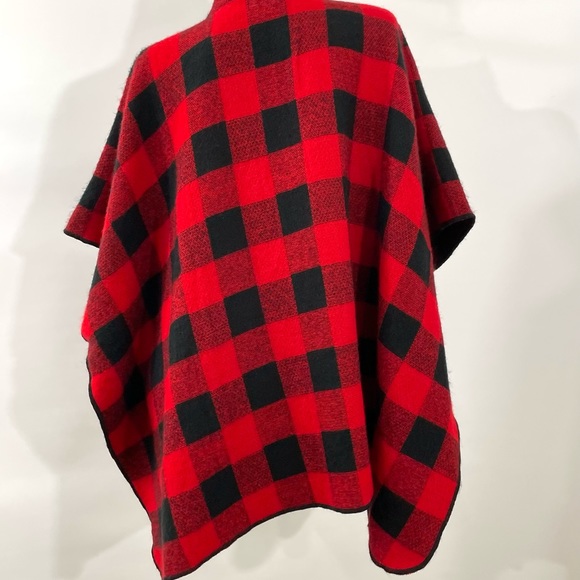 MARCUS ADLER Plaid Poncho Cape Shawl One Size Fits Most Soft - Picture 8 of 13